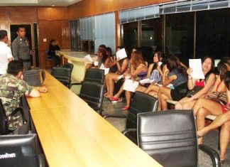 About 20 streetwalkers were rounded up from Beach Road around midnight March 24, fined 200 baht and released to go back to the beach.